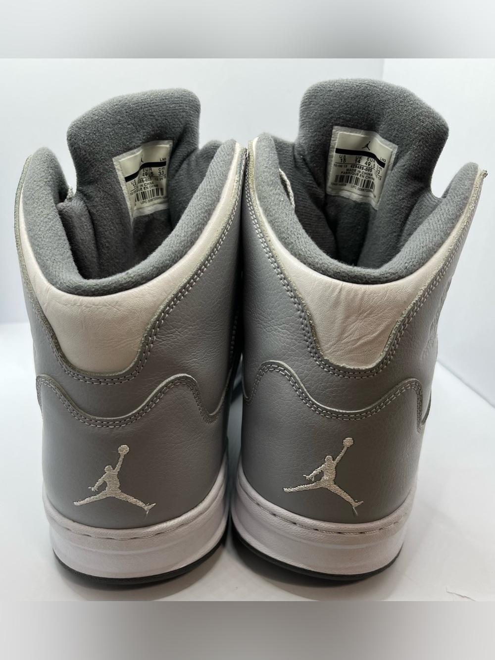 Air Jordan Prime 5 Wolf Grey High Tops Men’s Size 15 White/Dark Grey